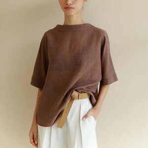 NWT Runaway Bicycle handloom 100% cotton boat neck top